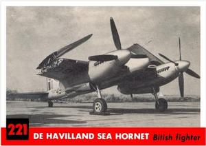 1956 Topps Jets (R707-1) #221 De Havilland Sea Hornet     British fighter Front