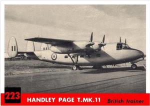 1956 Topps Jets (R707-1) #223 Handley Page T.MK.11        British trainer Front