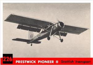 1956 Topps Jets (R707-1) #226 Prestwick Pioneer II        Scottish transport Front