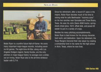 1994 TCM John Deere #5 Nolan Ryan and His 4040 Tractor Back