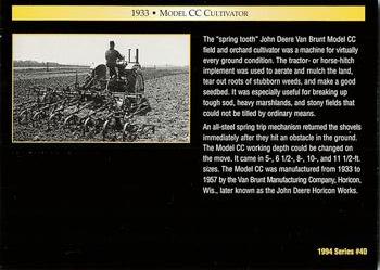 1994 TCM John Deere #40 1933 Model CC Cultivator Back