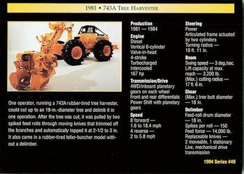 1994 TCM John Deere #49 1981 743A Tree Harvester Back