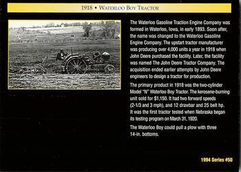 1994 TCM John Deere #50 1918 Waterloo Boy Tractor Back