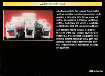 1994 TCM John Deere #54 World Wide Parts Sales Back