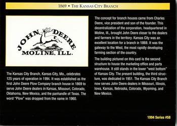 1994 TCM John Deere #58 1869 The Kansas City Branch Back