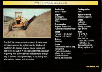 1994 TCM John Deere #70 1972 JD570-A Motor Grader Back