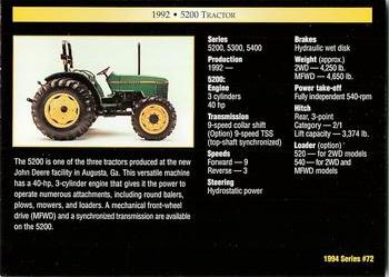 1994 TCM John Deere #72 1992 5200 Tractor Back