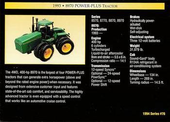 1994 TCM John Deere #76 1993 8970 Power-Plus Tractor Back