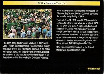 1994 TCM John Deere #95 1893 Froelich Tractor Back
