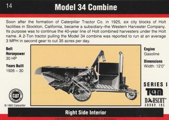 1993-94 TCM Caterpillar #14 Model 34 Combine Back