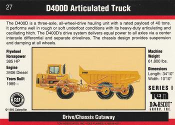 1993-94 TCM Caterpillar #27 D400D Articulated Truck Back