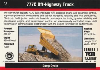 1993-94 TCM Caterpillar #28 777C Off-Highway Truck Back