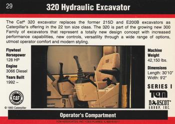 1993-94 TCM Caterpillar #29 320 Hydraulic Excavator Back