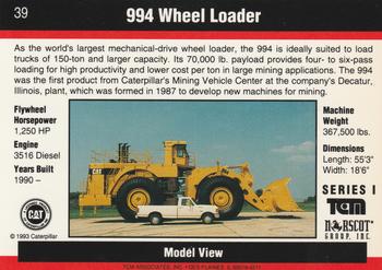 1993-94 TCM Caterpillar #39 994 Wheel Loader Back