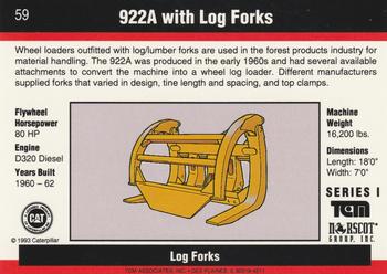 1993-94 TCM Caterpillar #59 922A With Log Forks Back