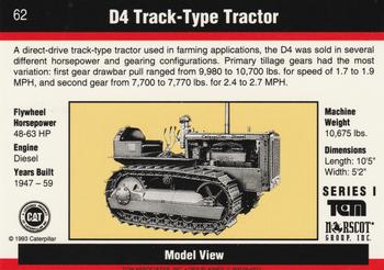 1993-94 TCM Caterpillar #62 D4 Track-Type Tractor Back