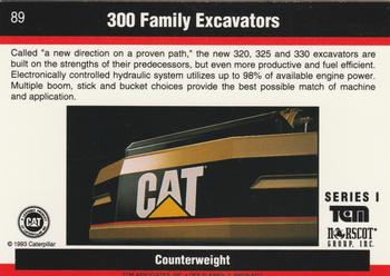 1993-94 TCM Caterpillar #89 300 Family Excavators Back