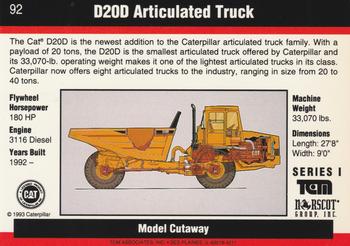 1993-94 TCM Caterpillar #92 D20D Articulated Truck Back