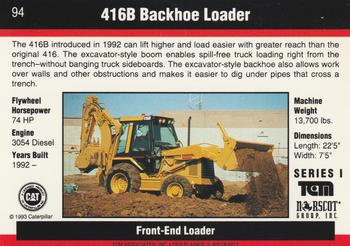 1993-94 TCM Caterpillar #94 416B Backhoe Loader Back