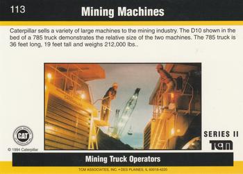 1993-94 TCM Caterpillar #113 Mining Machines Back