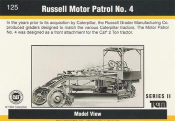 1993-94 TCM Caterpillar #125 Russell Motor Patrol No. 4 Back
