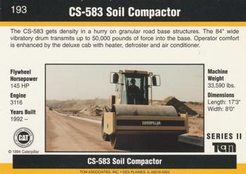 1993-94 TCM Caterpillar #193 CS-583 Soil Compactor Back