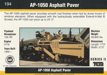 1993-94 TCM Caterpillar #194 AP-1050 Asphalt Paver Back