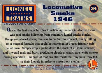 1997 DuoCards Lionel Legendary Trains #34 Locomotive Smoke 1946 Back
