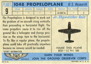 1957 Topps Planes (R707-2) #9 1048 Propeloplane Back