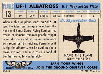 1957 Topps Planes (R707-2) #13 UF-1 Albatross Back