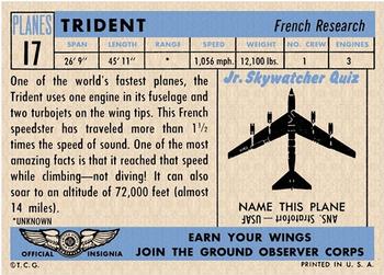 1957 Topps Planes (R707-2) #17 Trident Back