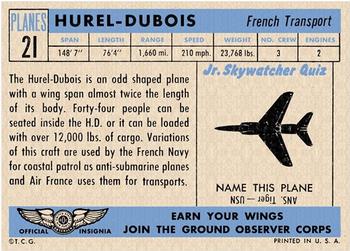 1957 Topps Planes (R707-2) #21 Hurel-Dubois Back