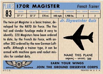 1957 Topps Planes (R707-2) #83 170R Magister Back