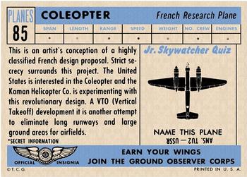 1957 Topps Planes (R707-2) #85 Coleopter Back
