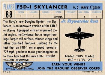 1957 Topps Planes (R707-2) #88 F5D-1 Skylancer Back