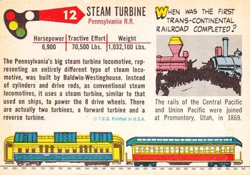 1955 Topps Rails & Sails #12 Steam Turbine Back