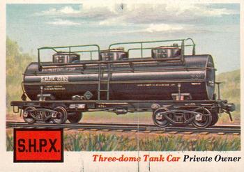1955 Topps Rails & Sails #13 Three-dome Tank Car Front