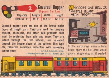 1955 Topps Rails & Sails #2 Covered Hopper Car Back