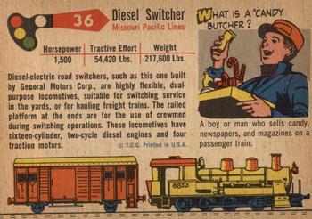 1955 Topps Rails & Sails #36 Diesel Switcher Back