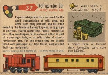 1955 Topps Rails & Sails #37 Refrigerator Car Back