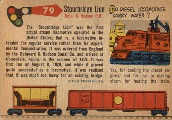 1955 Topps Rails & Sails #79 Stourbridge Lion Back