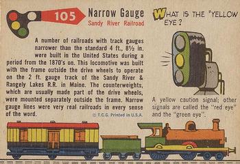 1955 Topps Rails & Sails #105 Narrow Gauge Back