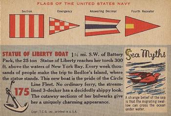 1955 Topps Rails & Sails #175 Miss Liberty Back