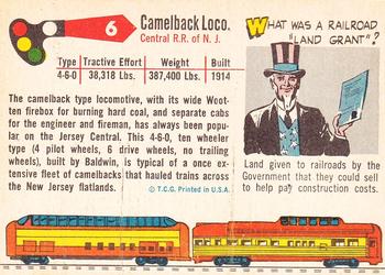 1955 Topps Rails & Sails #6 Camelback Locomotive Back