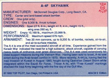 1989-00 Top Pilot #105 A-4F Skyhawk Back