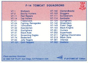 1989-00 Top Pilot #123 F-14 Tomcat Sqaudroms Back