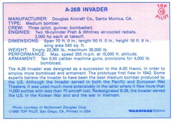 1989-00 Top Pilot #19 A-26B Invader Back