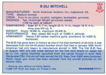 1989-00 Top Pilot #22 B-25J Mitchell Back