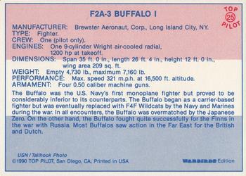 1989-00 Top Pilot #25 F2A-3 Buffalo I Back