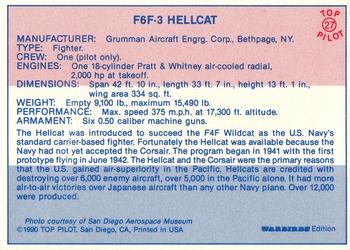 1989-00 Top Pilot #27 F6F-3 Hellcat Back